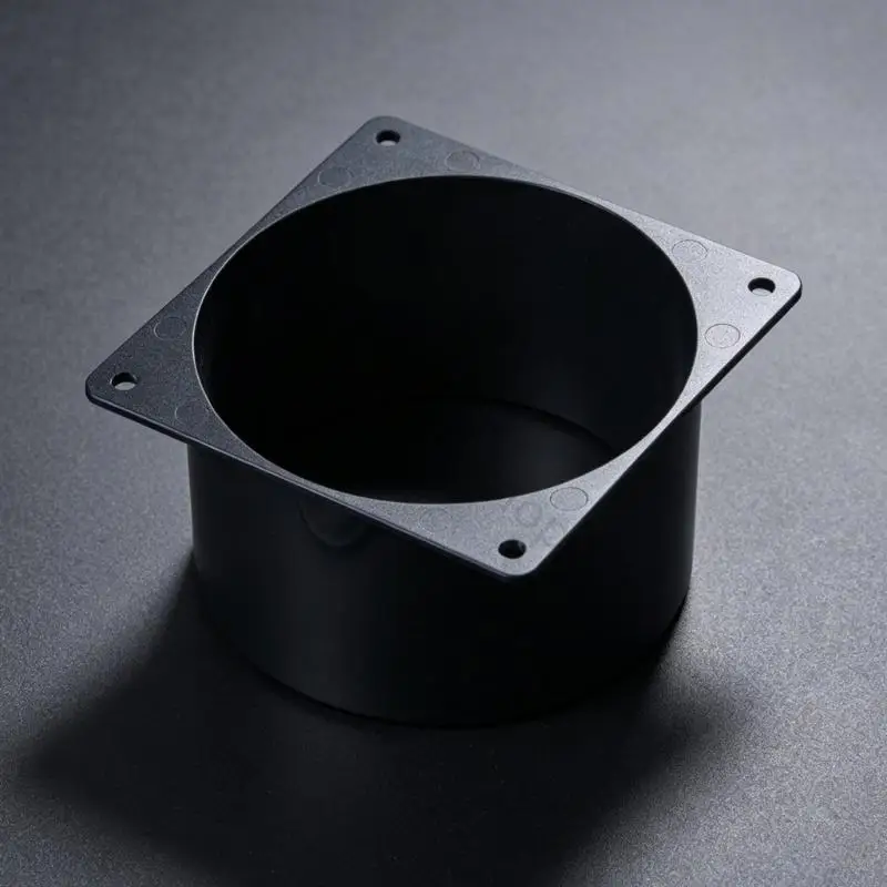 96BA Runde Lüfterkanalkupplung, Kanalabdeckung, Trichter für 120-mm-Lüfter, 2er-Pack, schwarzer Kunststoffkragen mit – Detail 9