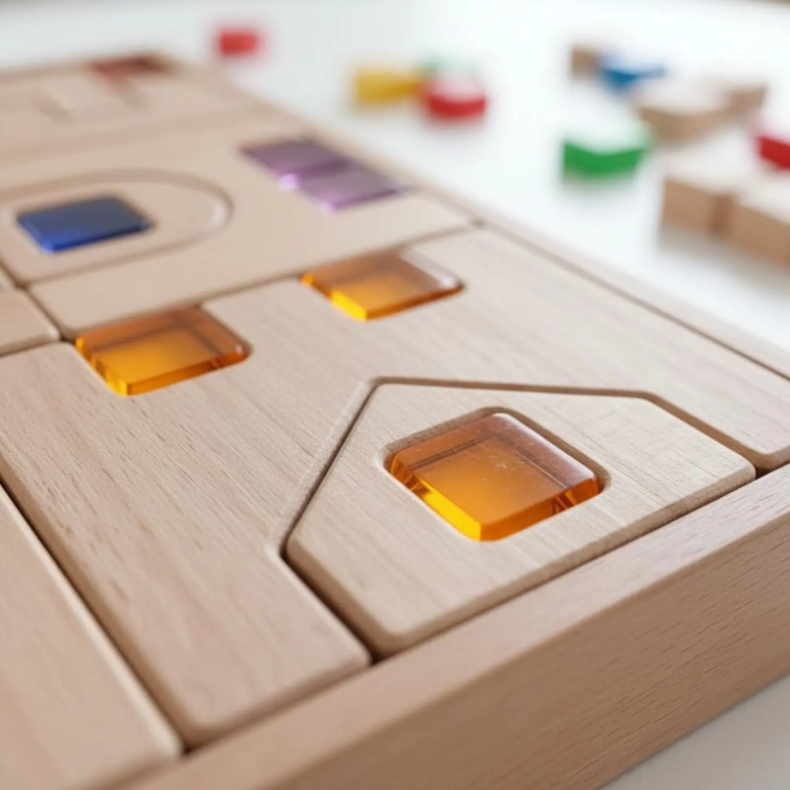 Transparent Block Building Set Rainbow Colors Castle Block Set Light-Transmitting Sensory Play for Preschoolers, Preschool
