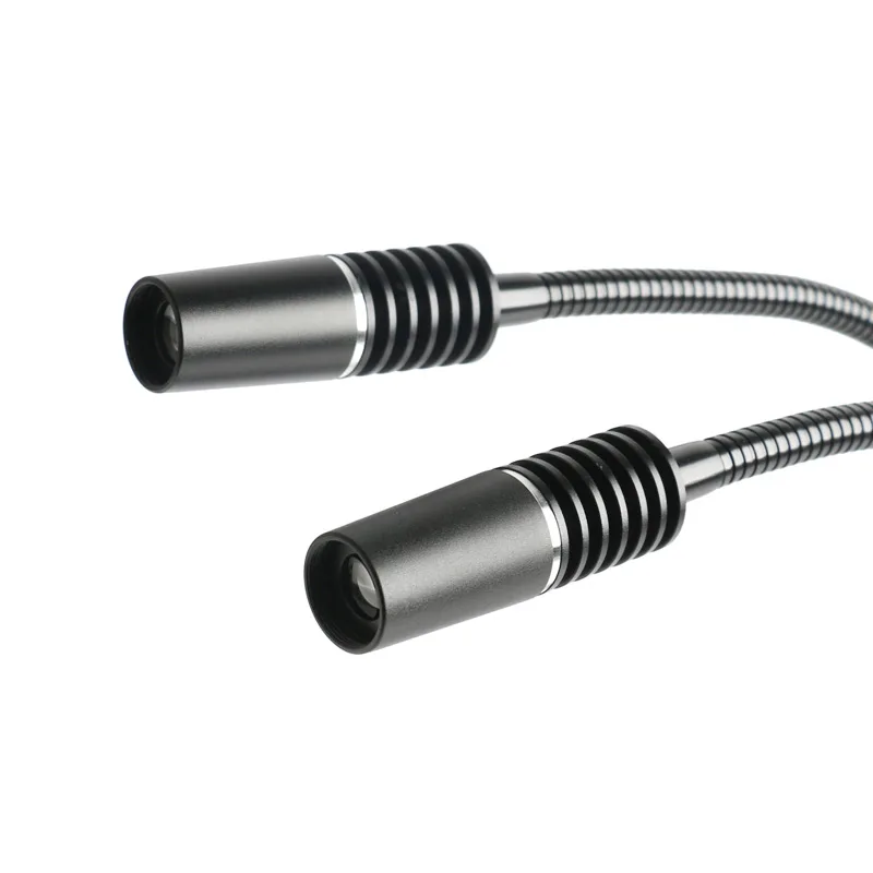 หมุนได้อย่างอิสระ Bendable Dual GOOSENECK โคมไฟปรับ LED Light 3W * 2 สําหรับกล้องจุลทรรศน์สเตอริโอกล้องจุลทรรศน์วิดีโอ Enhanced Lighting