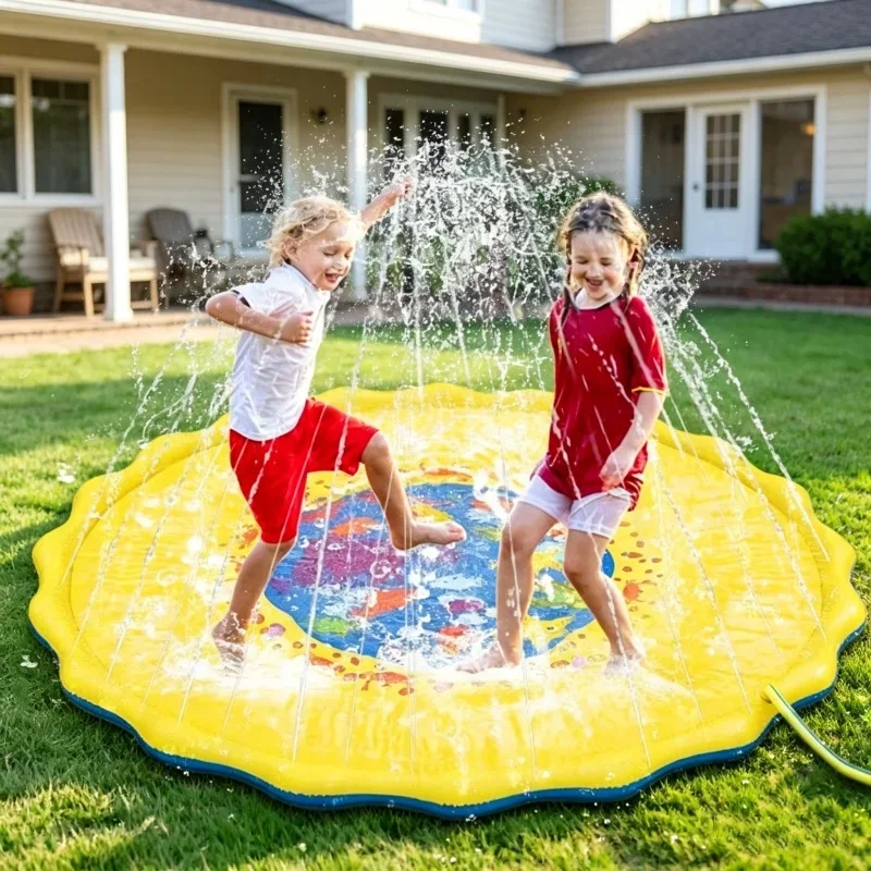

100/170 CM Summer Beach Lawn Inflatable Water Spray Pad Outdoor Game Toy Swimming Pool Mat Children Play Water Mat For Kids