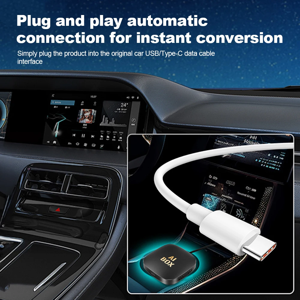 3 In 1 Smart CarPlay Ai Box Android 13.0 Wired to Wireless CarPlay Android Auto Built-in Play Store For Netflix YouTube