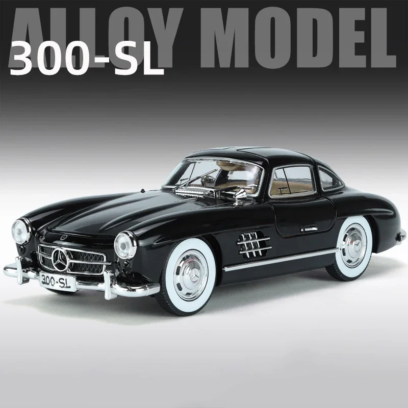 Mercees-benz 300sl 1936クラシックカーモデル、1:24、合金カーモデル、サウンドとライト、プルバックトイ、収集品、誕生日プレゼント