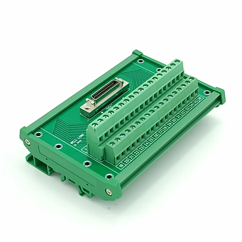 

DIN Rail Mount Interface 36-pin 0.05" Mini D Ribbon/MDR Female Breakout Board, SCSI 36 Terminal Module.