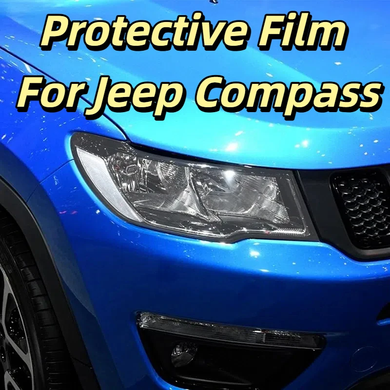 

Защитная пленка для автомобильных фар и задних фонарей для Jeep Compass 2017-2020, передняя защита от царапин, черная прозрачная наклейка из ТПУ PPF