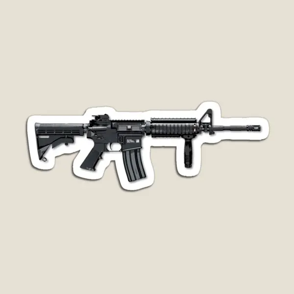 Ar15 Black Pro 2A M4 Gun  Magnet Baby Funny Refrigerator Children Magnetic for Fridge Organizer Kids Stickers Cute Colorful