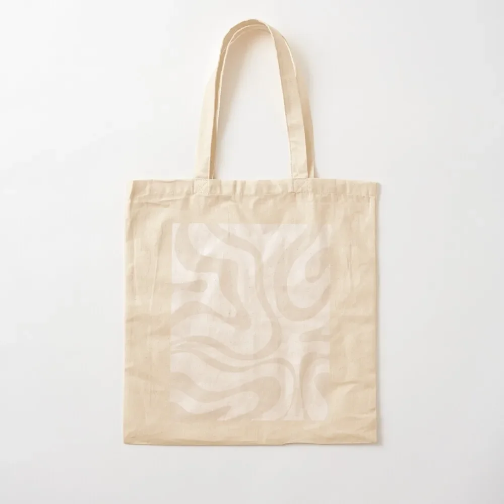 

Liquid Swirl Modern Abstract Pattern in White and Light Ecru Beige Tote Bag Lady bags ecological bags Tote Bag