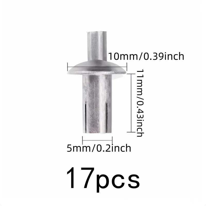 Expansion Lock Design Strike Core Expansion Rivets 17 pcs 5*11mm, perfect for Furniture Assembly, Multipurpose