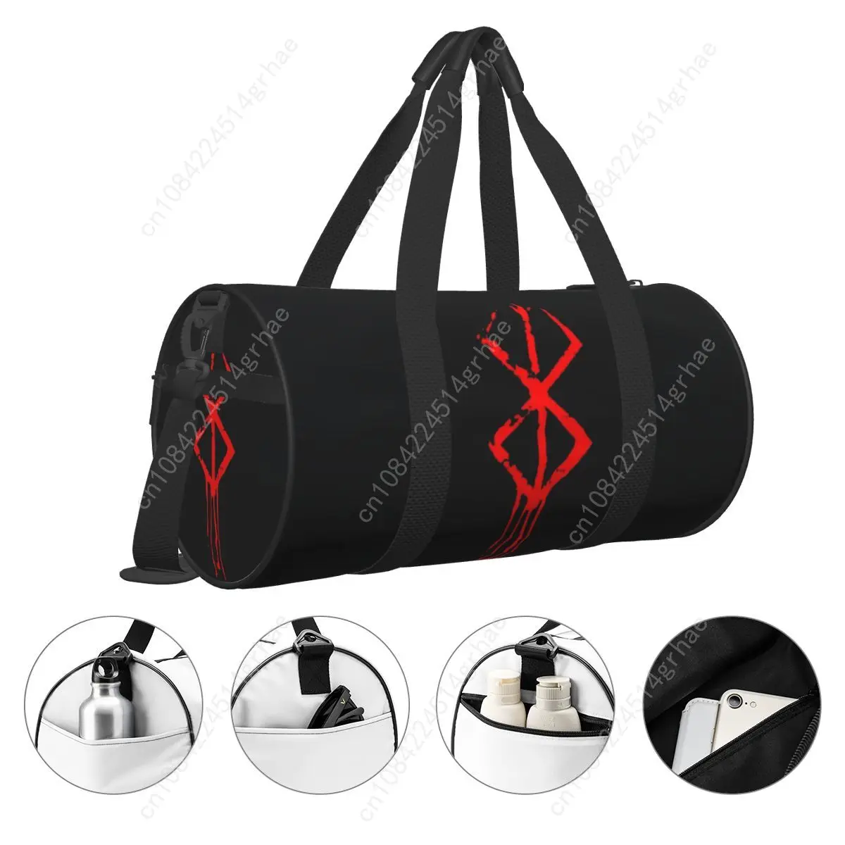 D-Demons Marks Tas Olahraga Jepang Tas Gym Travel Lucu Modis Keren Aksesori Gym Tas Tangan Menyenangkan Desain Pria Tas Kebugaran Oxford