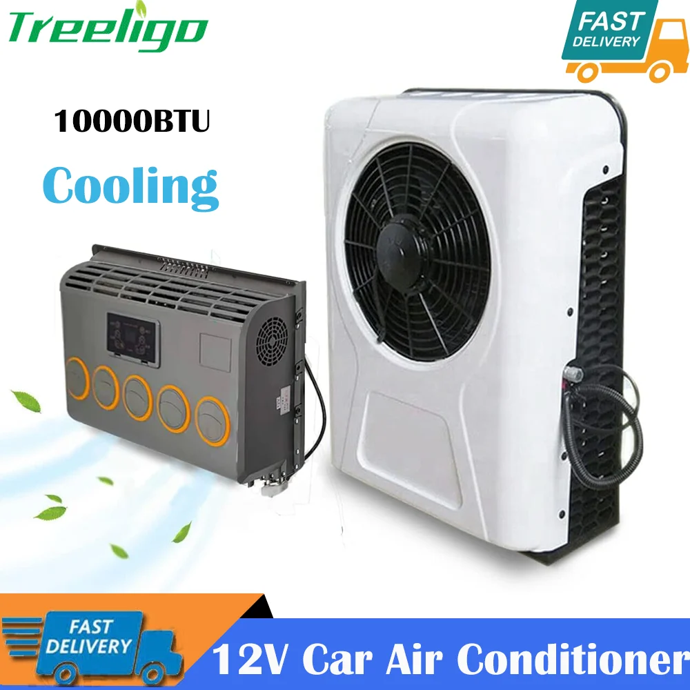 

Treeligo 10000BTU 12V Electrical Air Conditioner Car Electric Split Parking Air Conditioning System for Truck Bus RV Camper Van