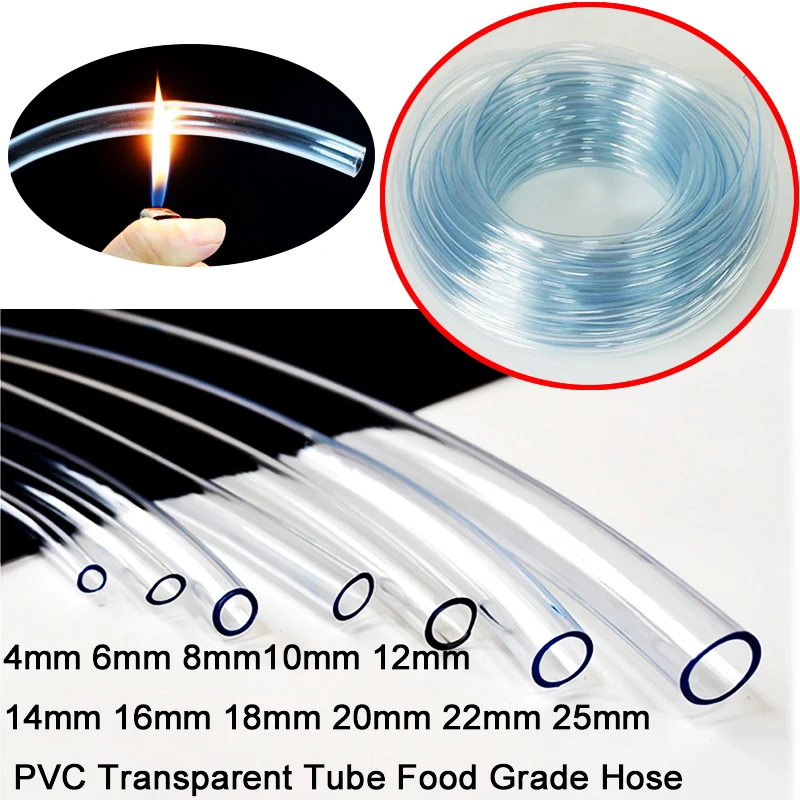 

4mm 6mm 8mm10mm 12mm - 20mm PVC Food Grade Transparent Hose Rubber Hose Aquarium Pump Agricultural Irrigation Plastic Water Pipe