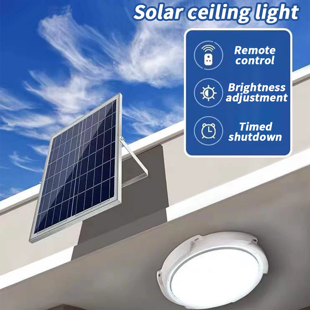 

Solar Power Ceiling Lamp, Home Intelligent Ceiling Light With Remote Control, For Bedroom Outdoor Indoor