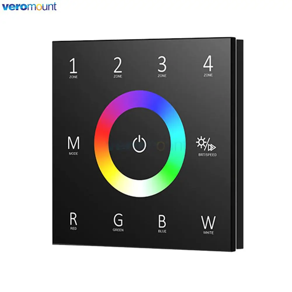 WT5 WiFi RGBCCT LED Controller DC12V 24V DIM CCT RGB RGBW Strip Wall Mount Touch Panel Control Tuya APP Echo Plus Voice Control