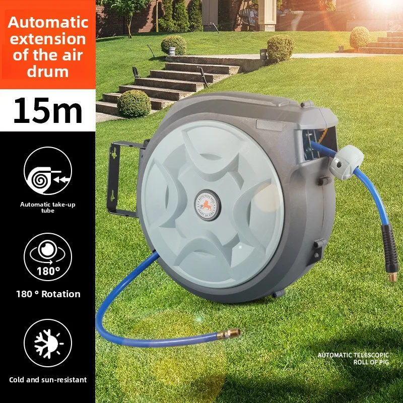 El fabricante suministra carrete de tubo telescópico automático, tambor de aire, carrete de tráquea de belleza para coche, aire telescópico automático de alta presión