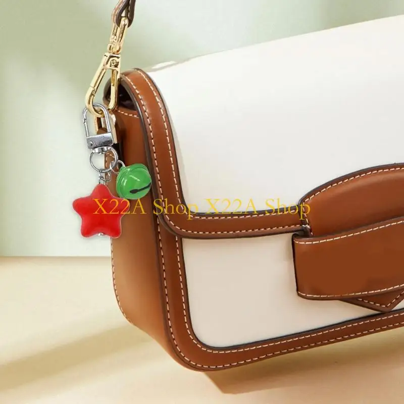 Unique Winter Holiday Gift Decoration Flocking Star Keychain Bag Wallet Hanging Ornament With Flocking Design