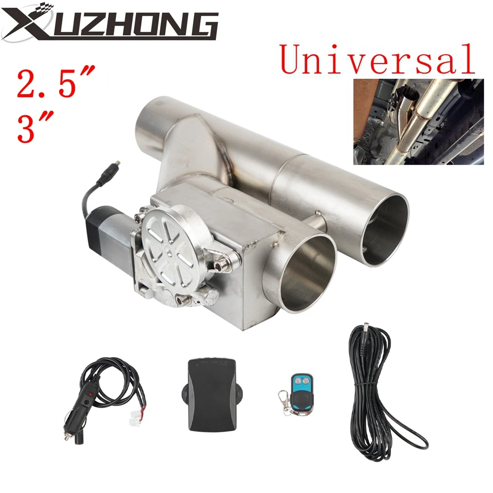 

Universal 2.5'' 3" Double Valve Electric Exhaust Pipe Muffler Exhaust Cut Out Valve Kit Stainless Steel TP-1028A