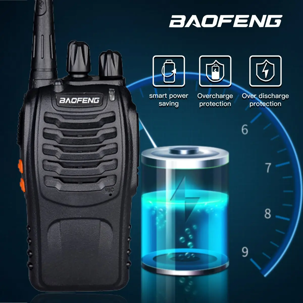 1 ud./2 uds Baofeng 888S Walkie Talkie BF-888S 5W Ham juego de Radio bidireccional UHF 400-470MHz 16CH Walkie-Talkie transceptor cargador USB