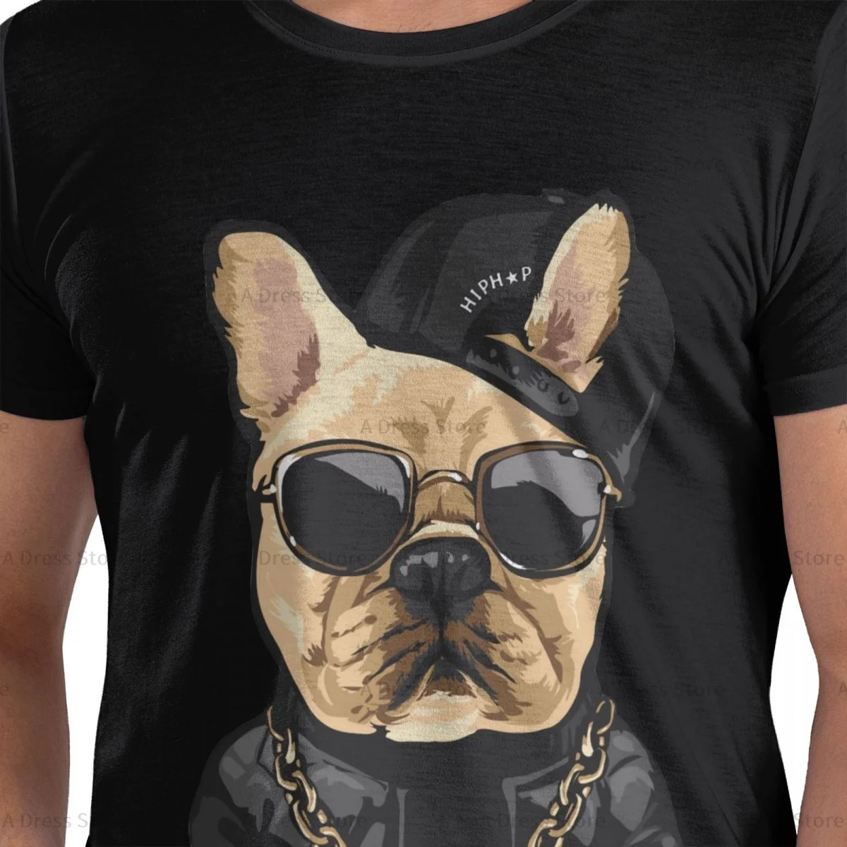 Cute DOG Pets Bulldog Men's round neck T-shirt,Oversized print Tee Shirt,Casual Large Size Tshirt