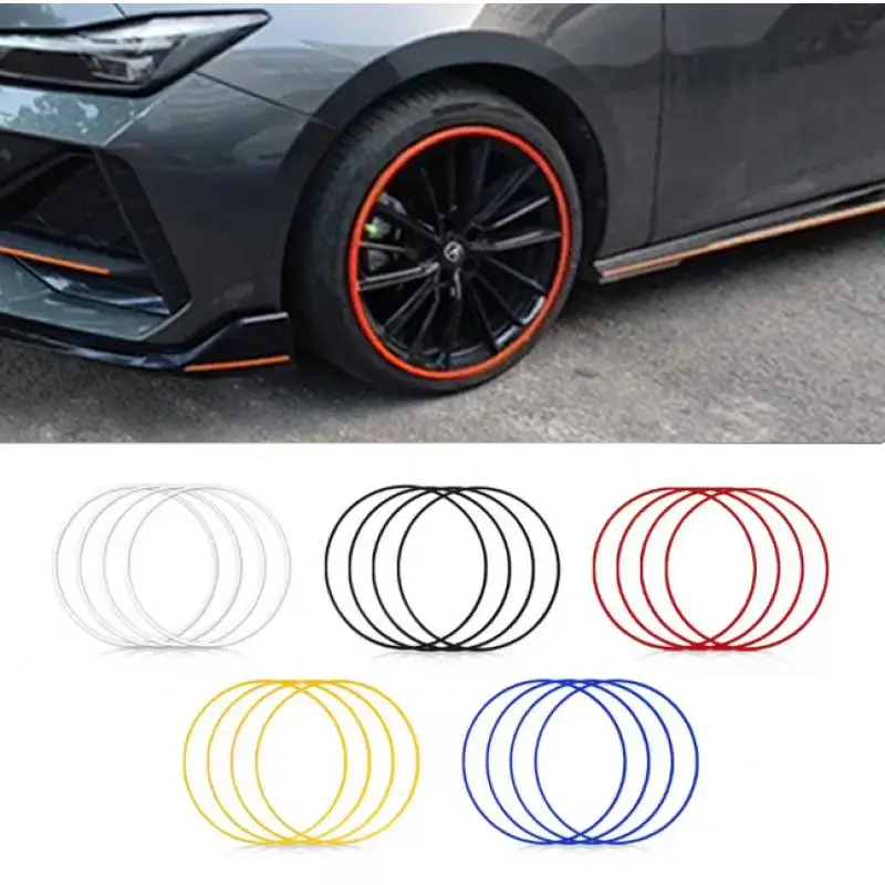 4-piece set of car/racing wheel hub protection rings, R15 R16 R17 R18 R19 R20 R21 R22 wheel rim decorative anti scratch stickers