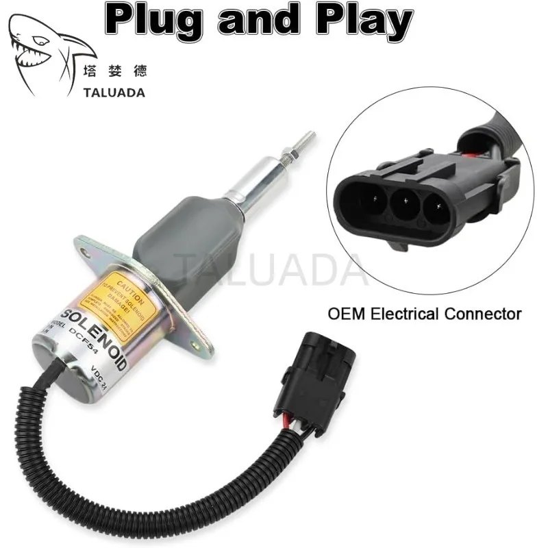 3930234 SA-4335-24 For 6CT 8.3L Fuel Shut Off Solenoid Komatsu PC300-7 PC350-7 PC360-7 R290 Fuel Shut Off Solenoid Switch Excava