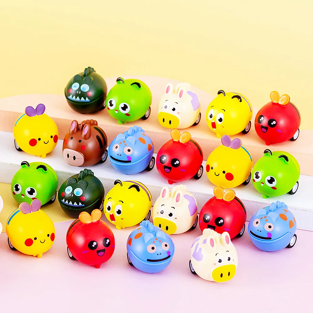 6Pcs Cartoon Cute Pet Pull-Back Car Toy Children\'s Sports Toy Birthday Party Gift Set Pinata Filling Reward Small Gift