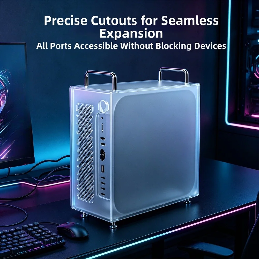 For Mac Studio Protective Case Frosted Shell With Ventilation For Cooling Dust Scratch Resistant Desktop Cover Black