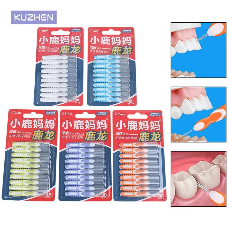 

10pcs Dental Brushes Floss Pick Push-pull Toothpick For Adults Clean Between Teeth Cleaning Brushes Interdental Brush Cleaning