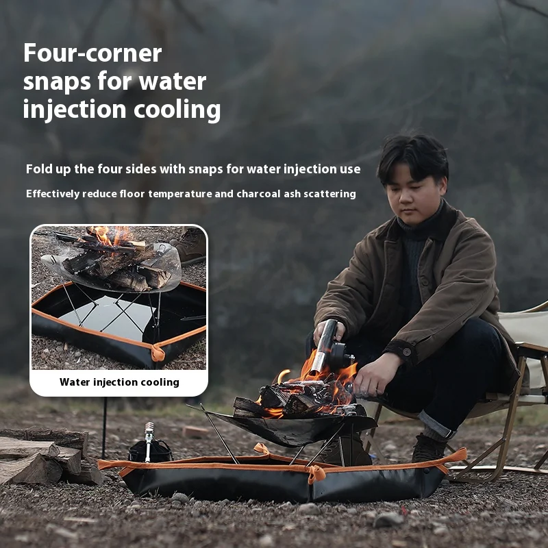 التخييم في الهواء الطلق بطانية مقاومة للحريق ارتفاع درجة الحرارة مقاومة سيليكون حريق القماش شواء شواء بساط عازل للحرارة #3
