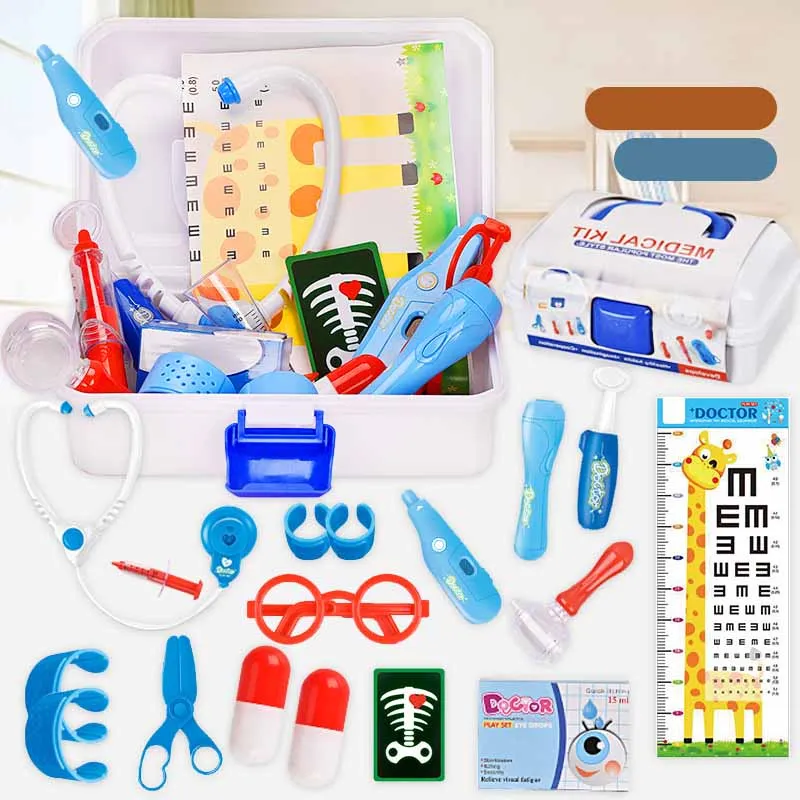 Doutor e enfermeira Toy Set para Crianças, Estetoscópio Simulação, Injeção de Enfermeira, Jogo de vestir, Caixa Médica, Play House Toys, Presentes de aniversário para meninas