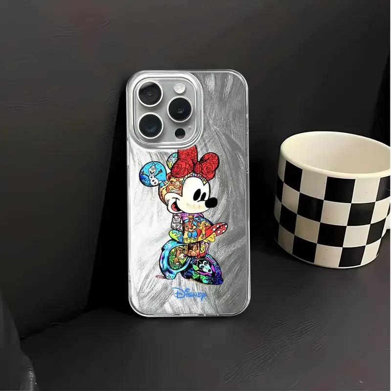 Disney Mickey Minnie Luxe Hoesje Voor Apple Iphone 15 11 13 14 Pro Max 12 15 7 8 Plus X Xs Xr Veren Garen Telefoonhoes