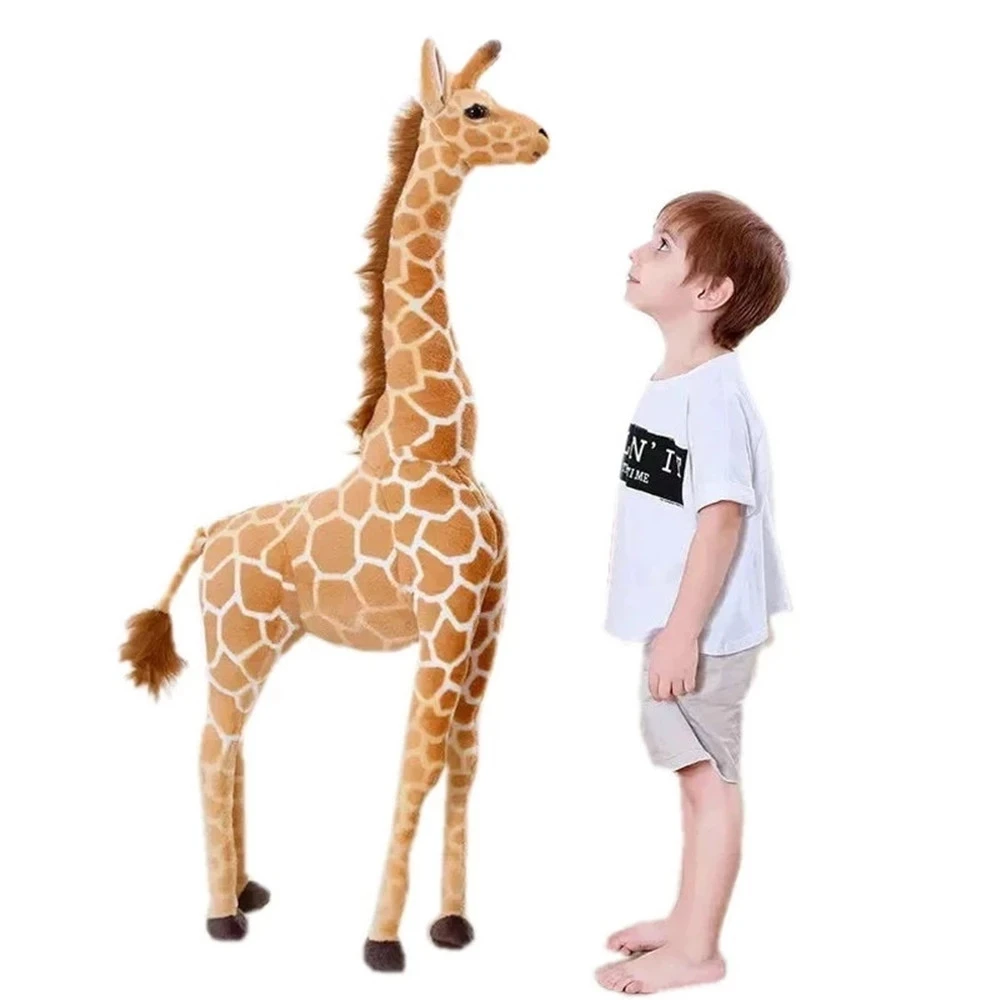 140Cm Giant Size Giraffe Knuffels Leuke Knuffeldier Zachte Giraffe Pop Verjaardagscadeau Kinderen Speelgoed