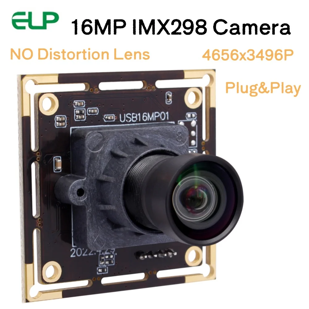 

Мини-веб-камера ELP 16MP IMX298, датчик цвета, HD USB-модуль камеры, 4656x3496, встроенная камера для ПК, портативного компьютера