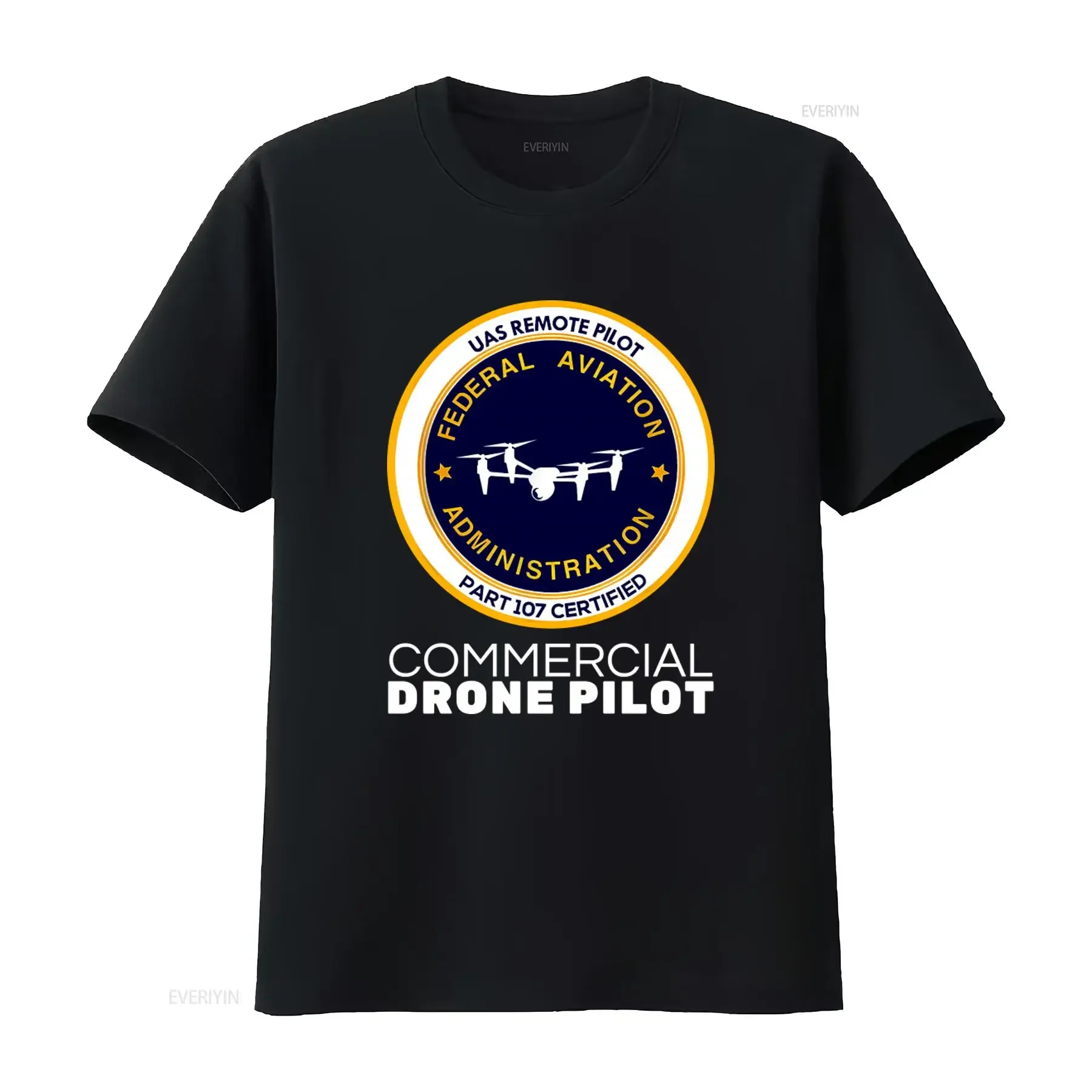 Uas Remote Pilot Part 107 Certified Commercial Drone T Shirt vintage Washed Versatile Soft Comfortable Stretched graphic Unisex