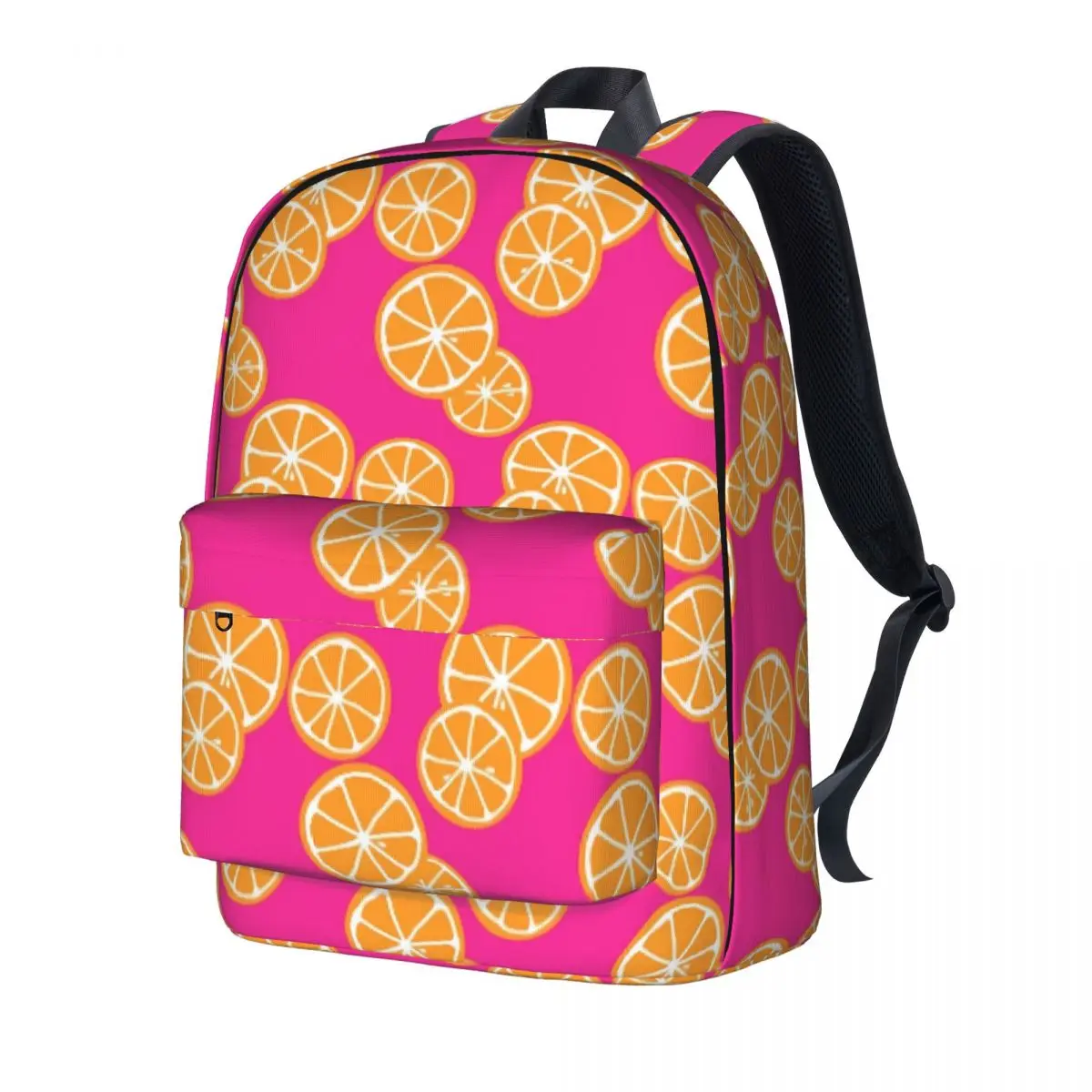 Oranges Slices Backpack Student Fruits Print Large Backpacks Polyester Pretty School Bags Camping Custom Rucksack