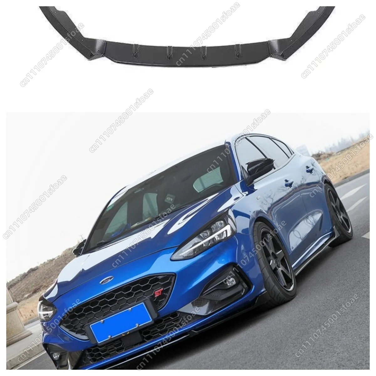 

For Ford Focus MK4 ST / ST-Line 2018 2019 2020 Front Bumper Lip Spoiler Splitter Glossy Black Car Tuning Accessories Body Kits