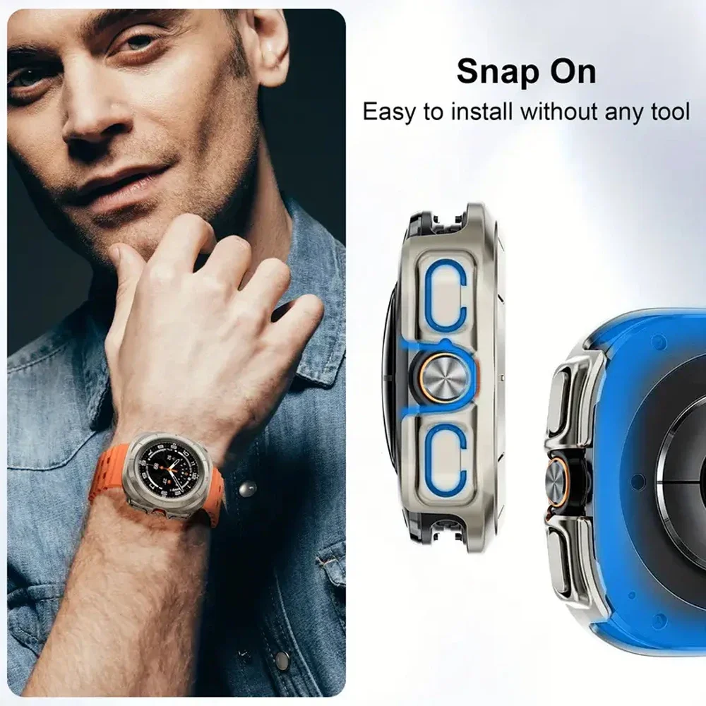 Case for Samsung Galaxy Watch Ultra 47mm smartwatch accessories Screen Protector Hard PC Bumper Frame Galaxy Watch 7 ultra Cover