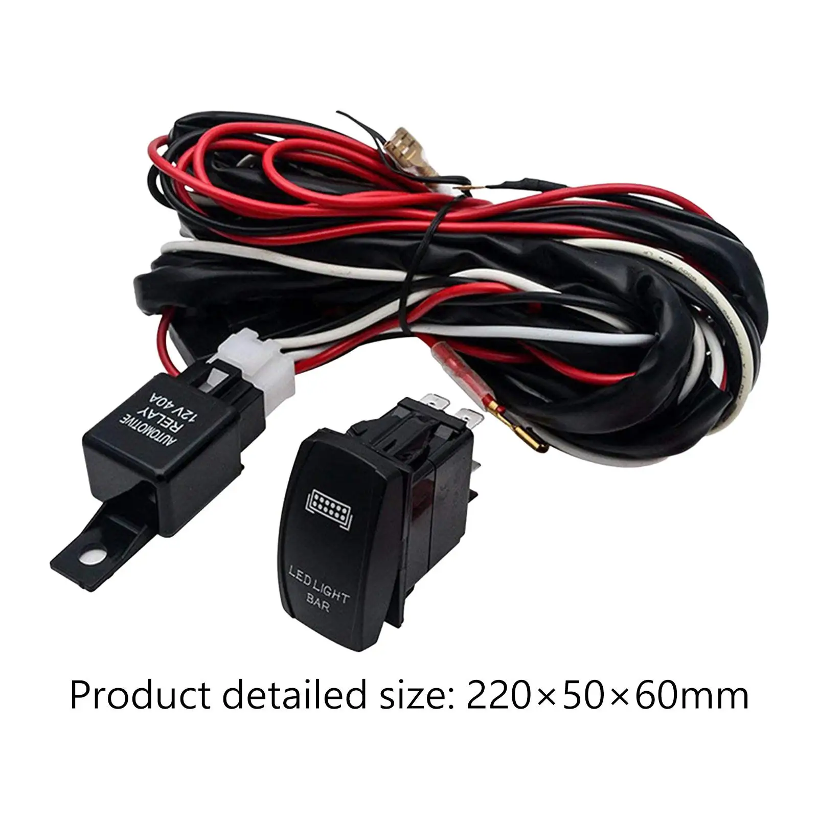 12V LED Light Bar Rocker Switch Wiring Harness Premium ABS Fuse Kit for Off Road Truck RV