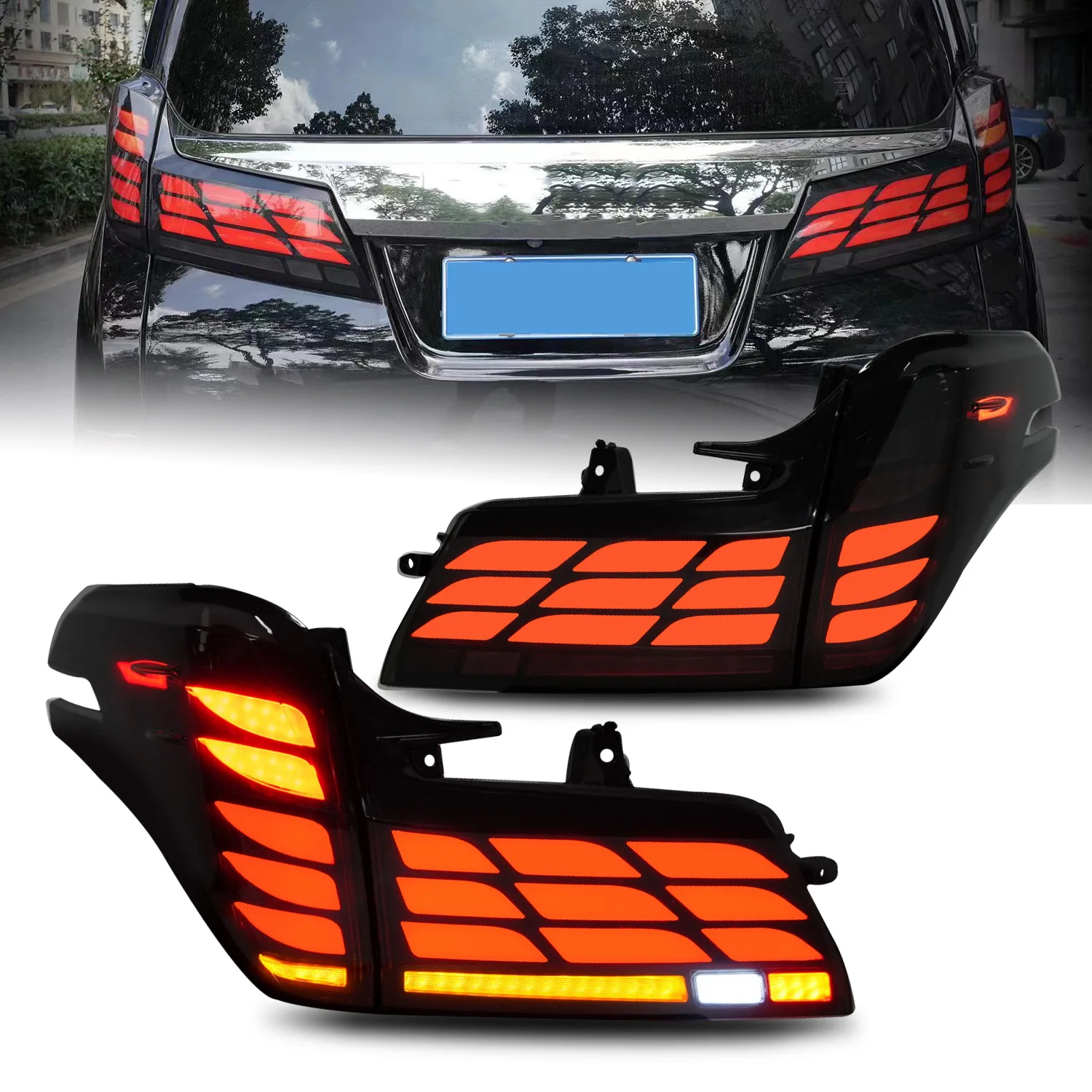 

For Toyota Alphard 2015-2023 Car Tail Lights LED Taillights Daytime Running Lights Dynamic Turn Signals