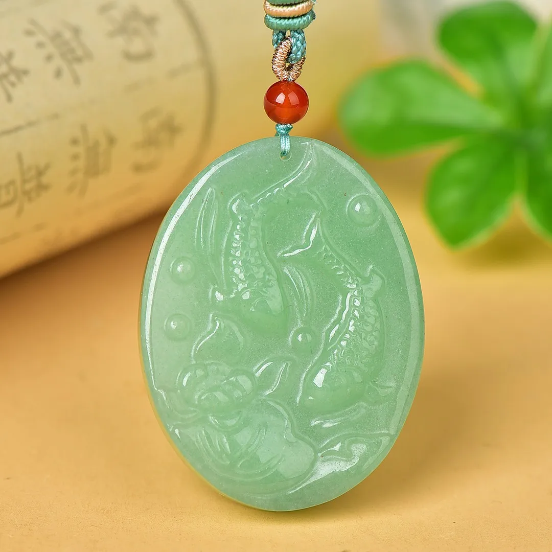 

Natural Xinjiang Qingyu Dongling Jade with Fish Hanging Pieces Every Year Men Women