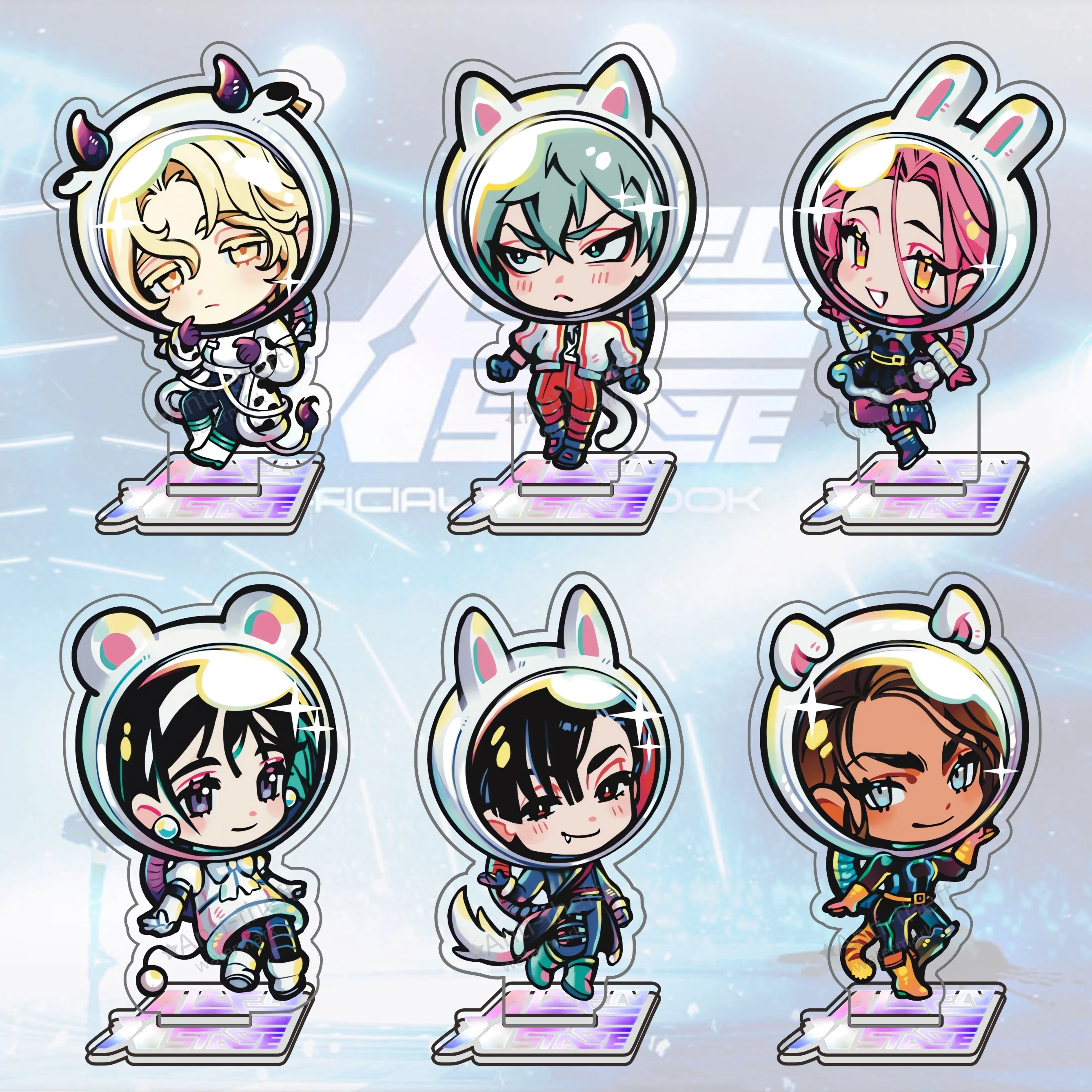 

Anime ALIEN STAGE 10CM Acrylic Stand Desktop Space-themed Decoration Ornament Keychains IVAN MIZI LUKA SUA TILL HYUNA Fans Gifts