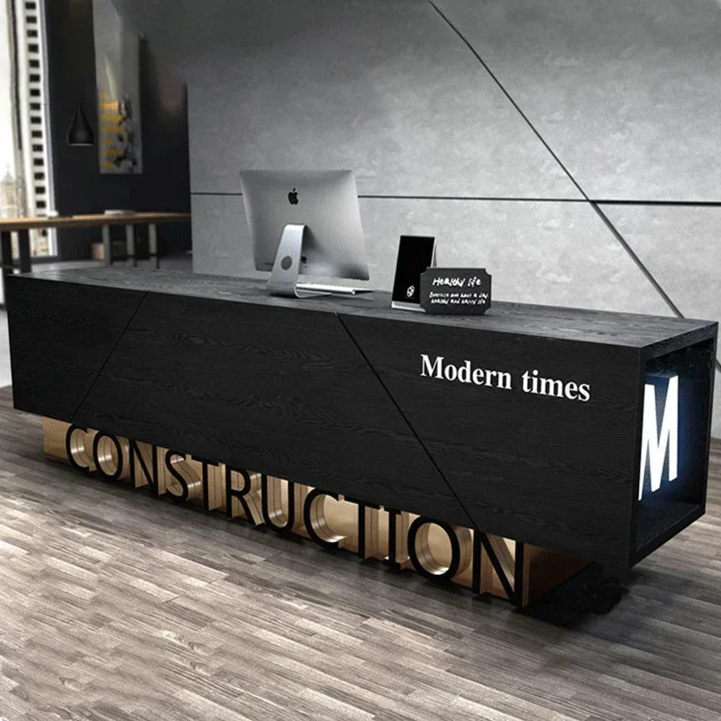 Vintage Industrial Style Company Front Desk Reception Desk Dance Room Beauty Salon Bar Counter Clothing Store Cashier Desk Simpl