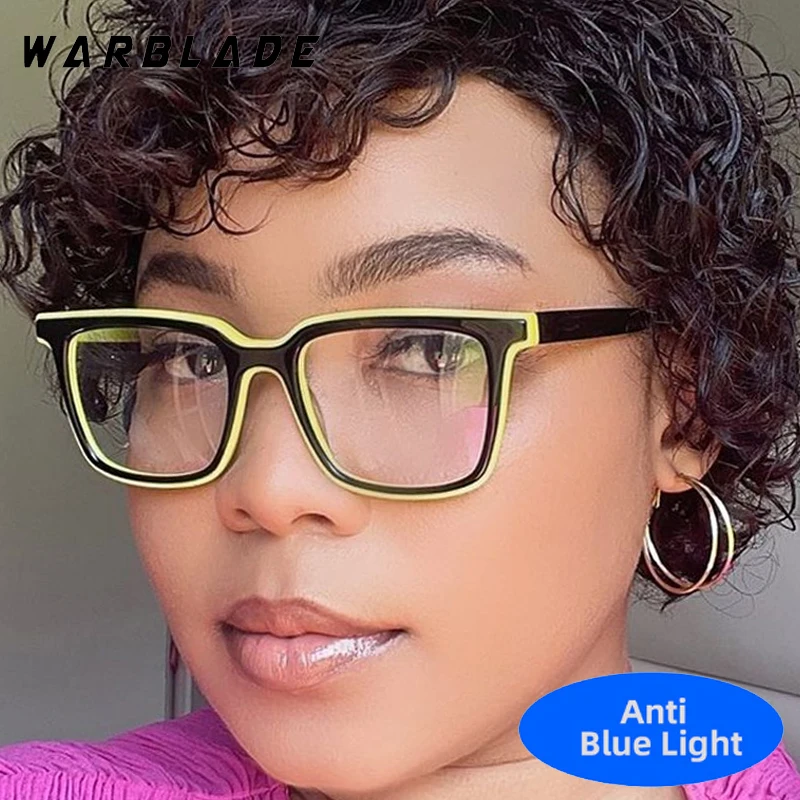 

Vintage Brand Designer TR90 Big Square Anti-Blue Light Optical Glasses Men Women Computer Games Eye Protection Classic Eyewear