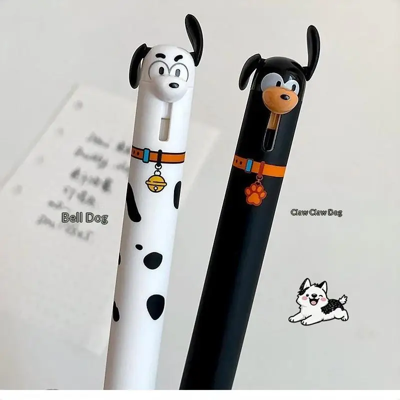 New 1/4Pcs Cute Fun Decompression Dog Gel Pen ST 0.5mm Movable Ears Fast Drying Black Pen School Writing Stationery Supplies