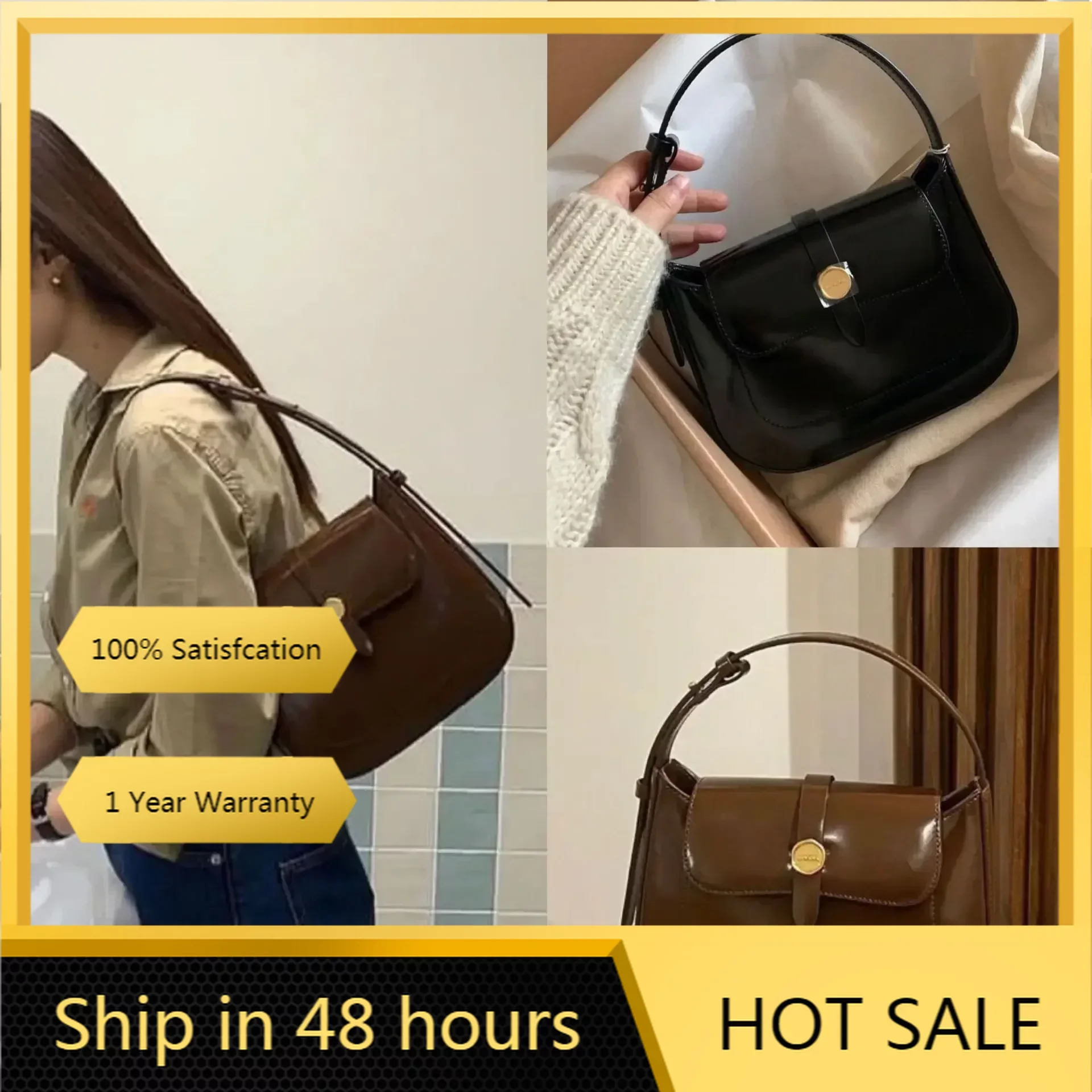 

High Quality Small Square Bag Korean Fashion Designer Vintage Genuine Leather Shoulder Crossbody Handbags Women Commuter Bolsos