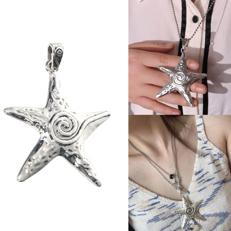 DIY Punk Star Pendant Exaggerate Star Charm Alloy Star-Jewelry Star Shape Charm Dangle for DIY Y2K Jewelry Making Craft