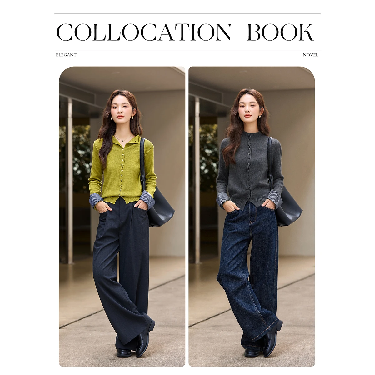 VIMLY المرأة شبه الياقة المدورة سترة مشغولة من الصوف 2025 الخريف التباين منقوشة الأصفاد عقدة الجبهة البلوزات موضة ملابس يومية أعلى 30370