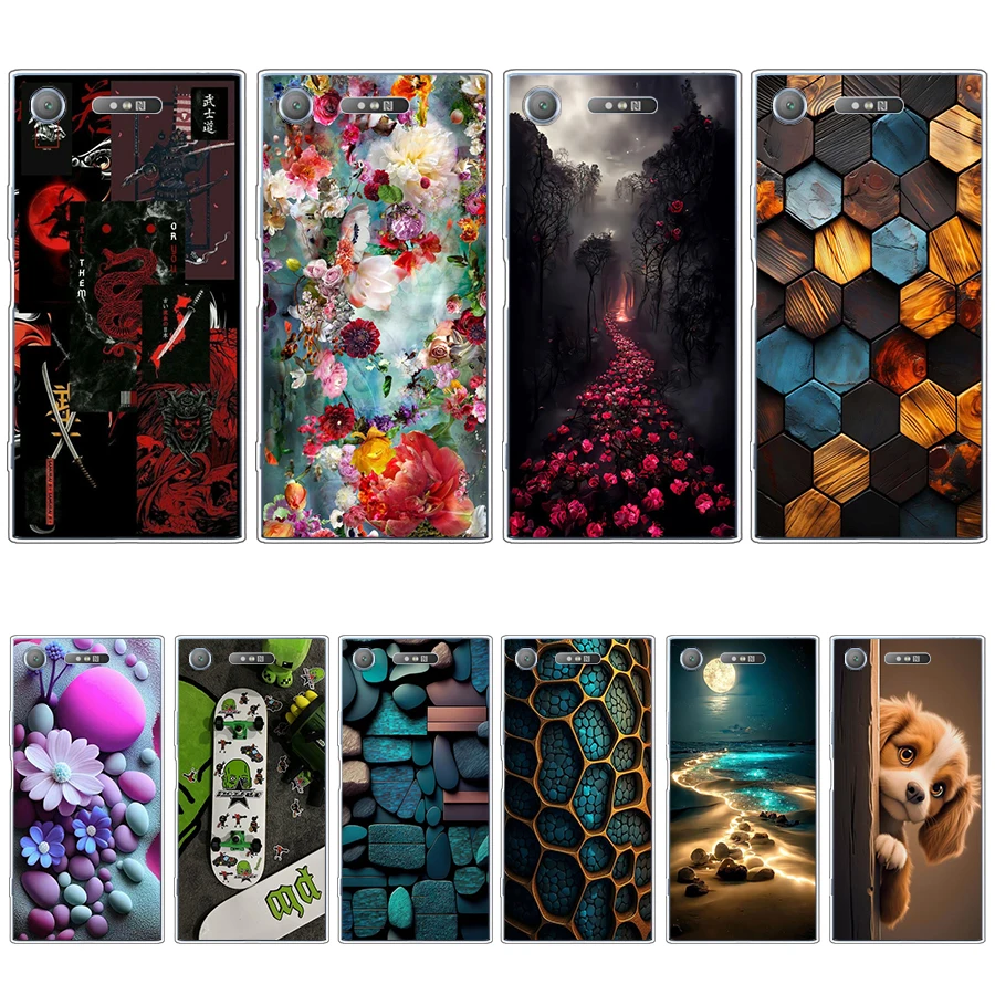 S1 colorful song Soft Silicone Tpu Cover phone Case for Sony Xperia XZ1/XZ1 Compact