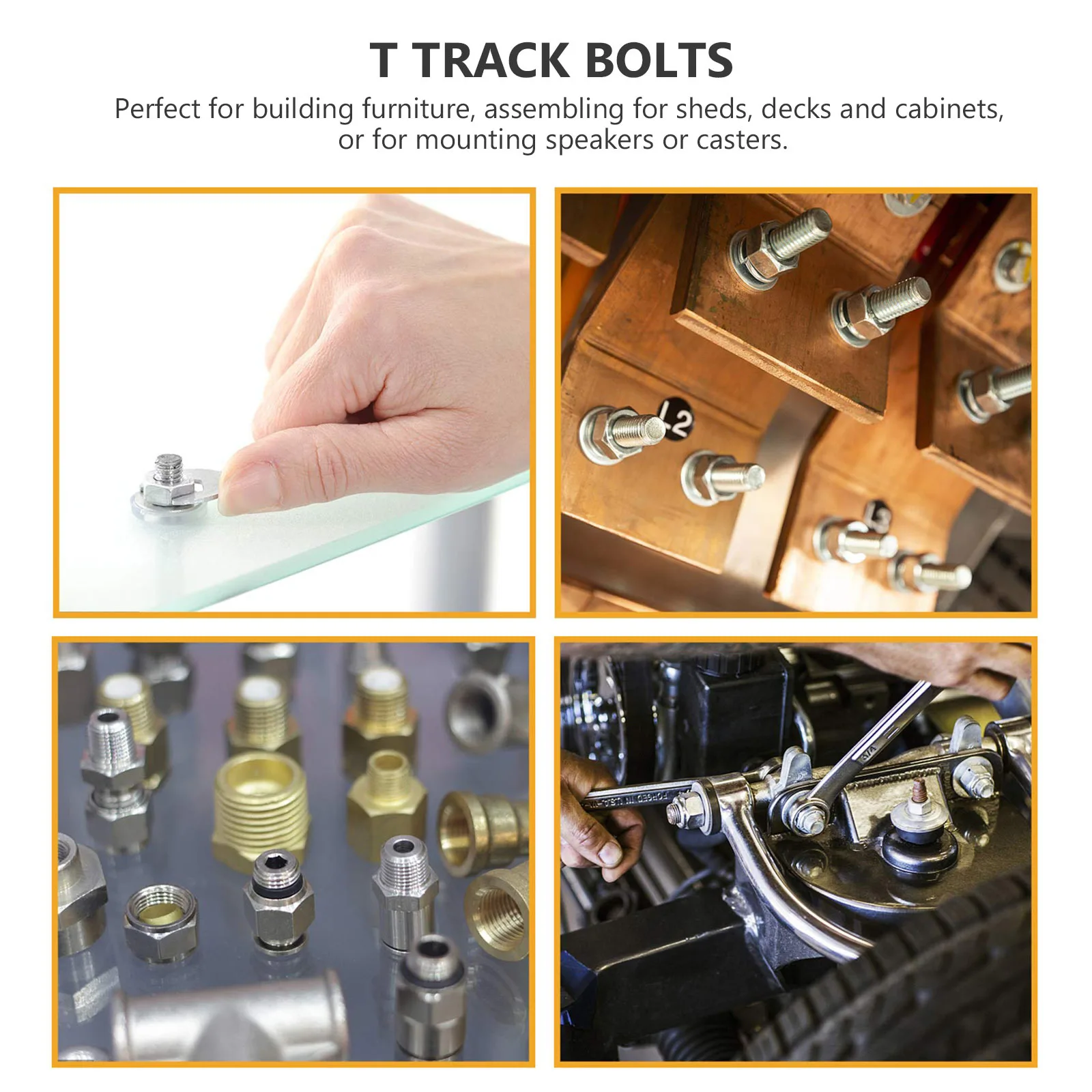 

10pcs T Slot Bolts M6X45 Stainless Steel Sliding Screw For Woodworking T-Track Fixtures Cabinet Hardware Drop-In Fasteners