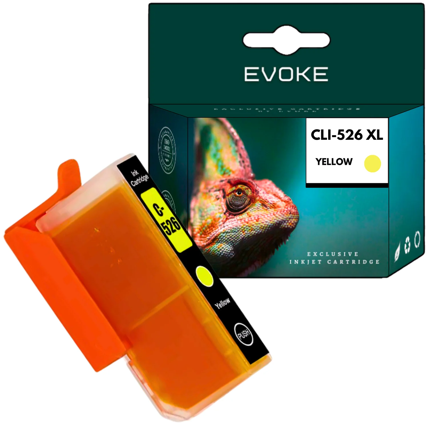 Evoke Compatibele Inkt voor Canon Cli-526Y Cli526Y 4543B001 Geel 10,5 ml 580 Pagina's Pixma Ip4850 Ip4950 Mg5150 Mg5350 Mg5250