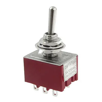 AC 250V 2A 125V 5A 9 Pins ON/ON 2 Position 3PDT Toggle Switch