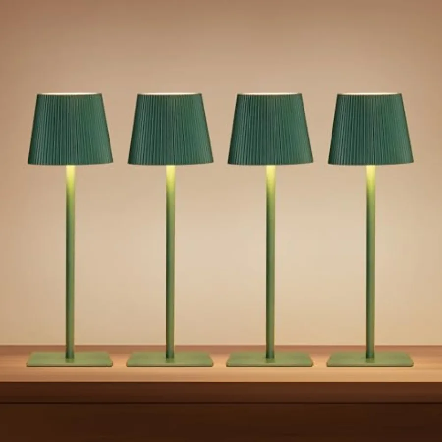 

4 Pack Cordless Table Lamp, 6000mAh Rechargeable Battery Operated Desk Lamp, Two Adjustable Heights, Waterproof, Touch Control